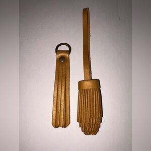 Leather Key Chain Tassel and Pom Tassel in Mango by Portland Leather Goods - 2
